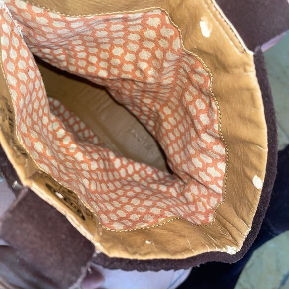 Fossil Womens Boots Sz 11 Chocolate Brown Suede Leather Western Ranch Cowgirl - Picture 11 of 13